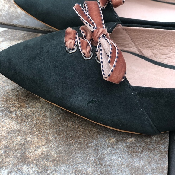 Pilcro & The Letterpress Green Suede Flats - Picture 7 of 9